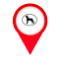 A red icon that indicates a Great Dane store location.